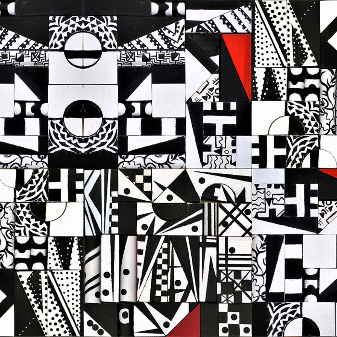 Scatole creative assemblate pannello bianco e nero