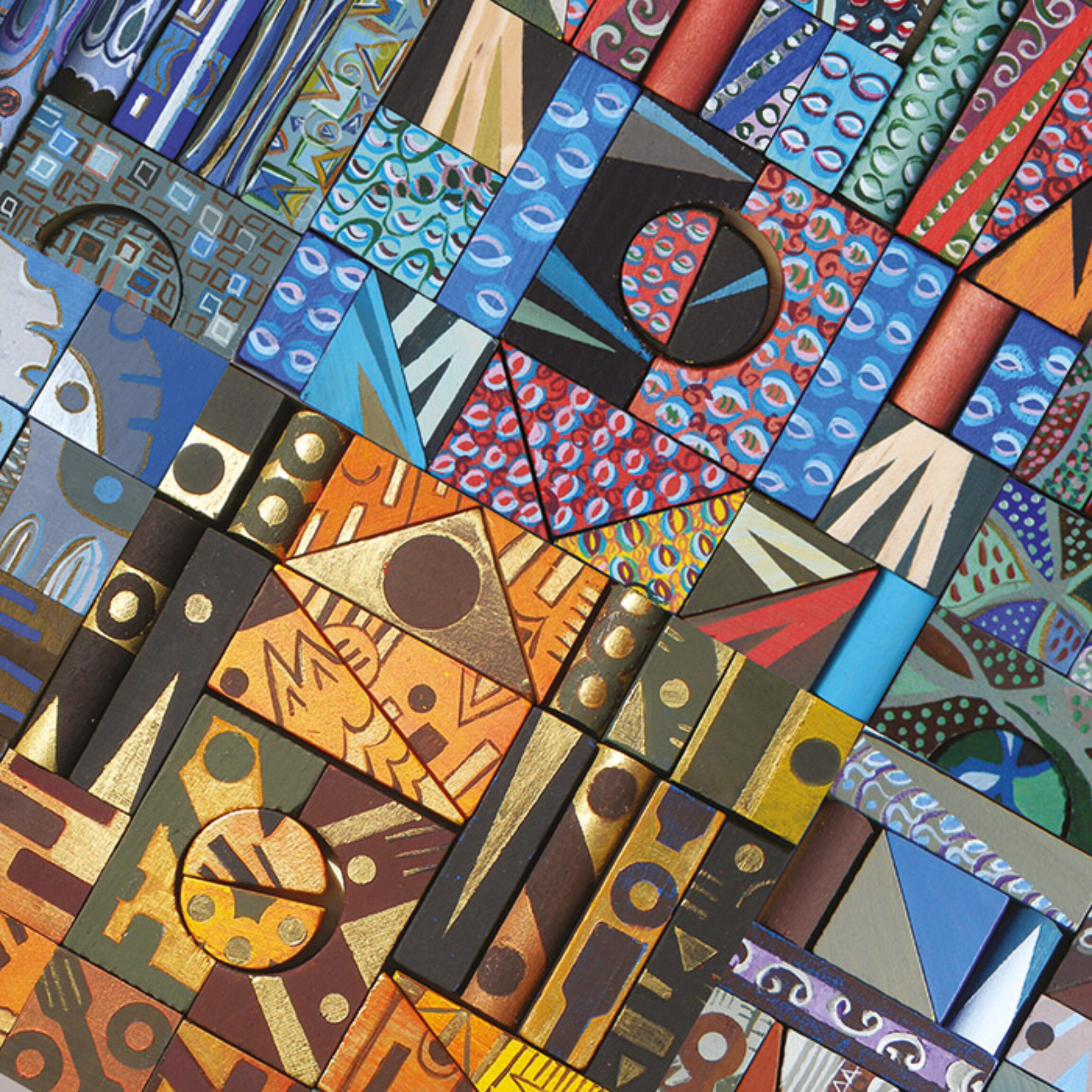 Scatole Creative pannello dorato dettaglio